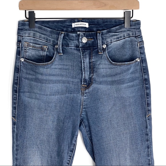 GOOD AMERICAN Good Legs High Rise Split Hem Crop Skinny Jeans 4 / 27 - Picture 3 of 11